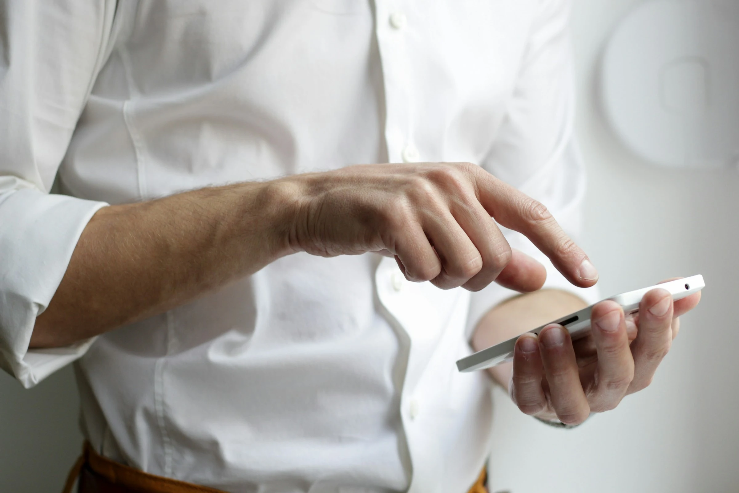 A person using a smartphone