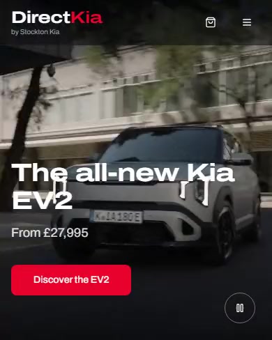 Direct Kia website on a phone